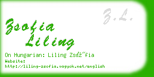 zsofia liling business card